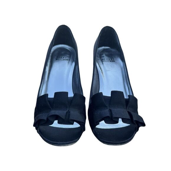 Stuart Weitzman GIGIRITZ Black Size 8 Ruffle 3.5" Heel Cocktail Pumps - Picture 3 of 11